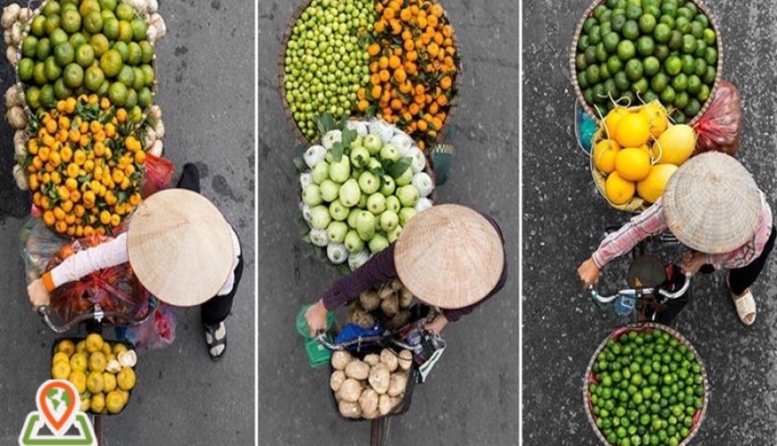 تصاویر هوایی زیبا از فروشندگان دوره گرد در هانوی (Hanoi) | پایتخت ویتنام